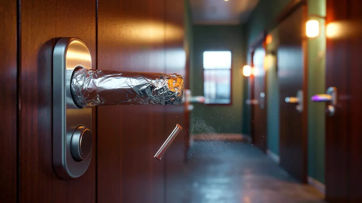 Aluminium foil on door handles: an improvised safety alert