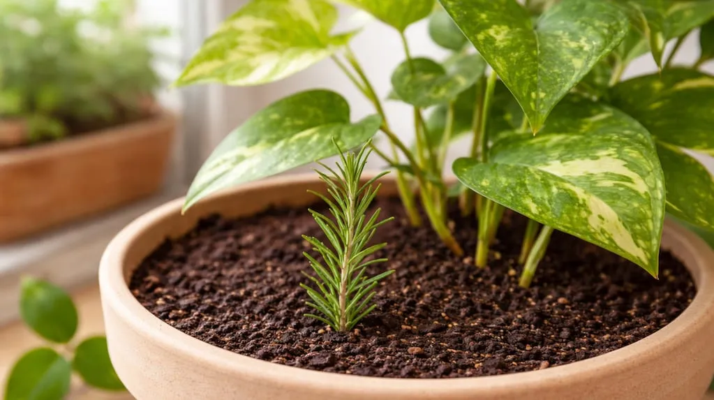 Pop a sprig of rosemary in the pothos soil: why people do it and what it's for